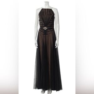Badgley Mischka evening gown with crystal and mesh accents